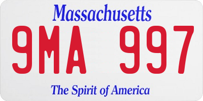MA license plate 9MA997