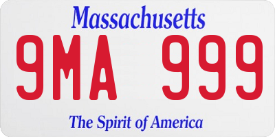 MA license plate 9MA999
