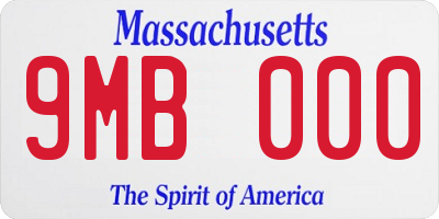 MA license plate 9MB000