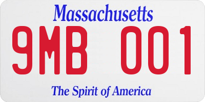 MA license plate 9MB001