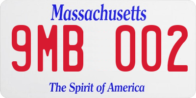 MA license plate 9MB002