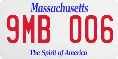 MA license plate 9MB006