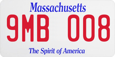 MA license plate 9MB008