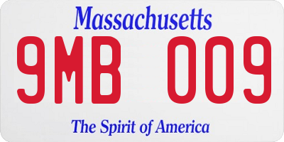 MA license plate 9MB009