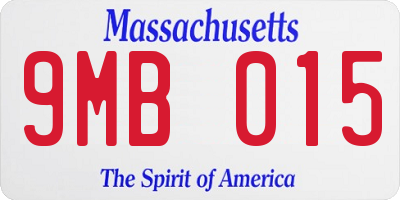 MA license plate 9MB015