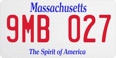 MA license plate 9MB027