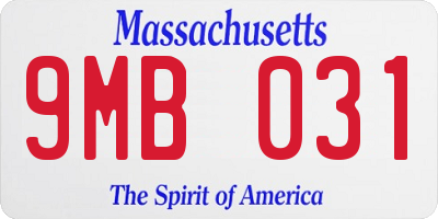 MA license plate 9MB031