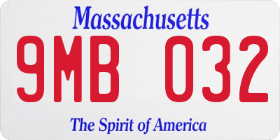 MA license plate 9MB032