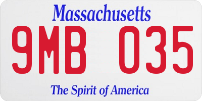 MA license plate 9MB035