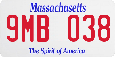 MA license plate 9MB038