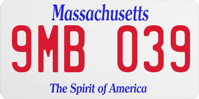 MA license plate 9MB039