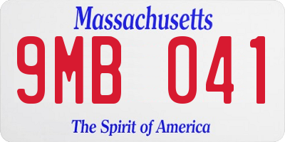 MA license plate 9MB041