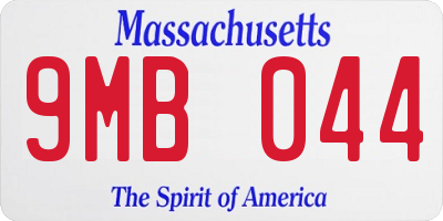 MA license plate 9MB044