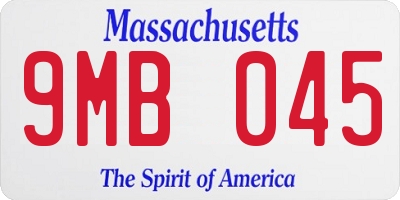 MA license plate 9MB045