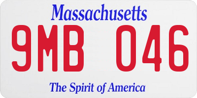MA license plate 9MB046