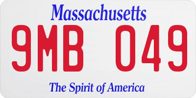 MA license plate 9MB049