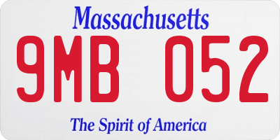 MA license plate 9MB052