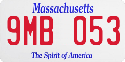 MA license plate 9MB053