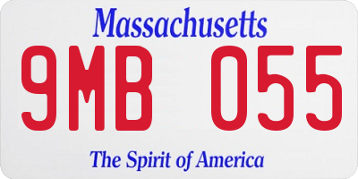 MA license plate 9MB055