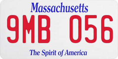 MA license plate 9MB056