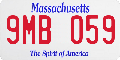 MA license plate 9MB059