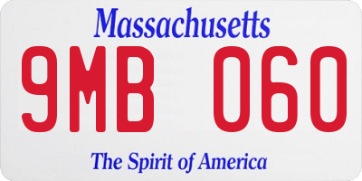 MA license plate 9MB060
