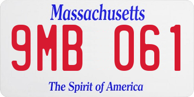 MA license plate 9MB061