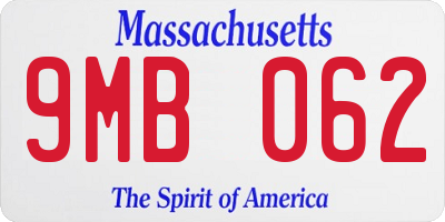 MA license plate 9MB062