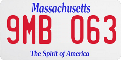 MA license plate 9MB063