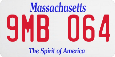 MA license plate 9MB064