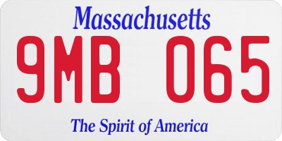 MA license plate 9MB065