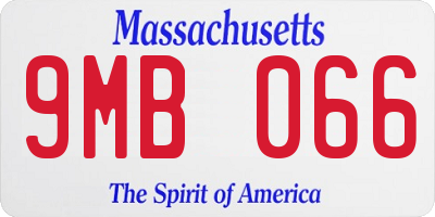 MA license plate 9MB066