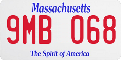 MA license plate 9MB068