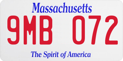 MA license plate 9MB072