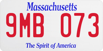 MA license plate 9MB073