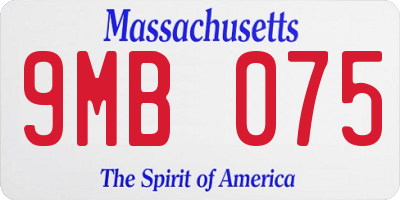 MA license plate 9MB075