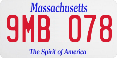 MA license plate 9MB078