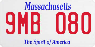 MA license plate 9MB080