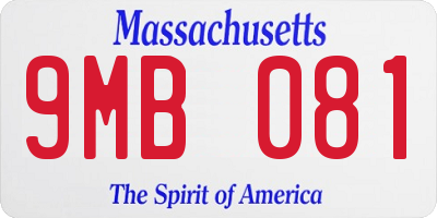 MA license plate 9MB081