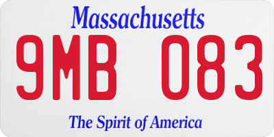 MA license plate 9MB083