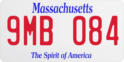 MA license plate 9MB084