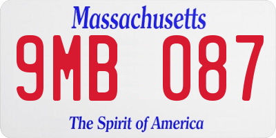 MA license plate 9MB087