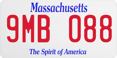 MA license plate 9MB088