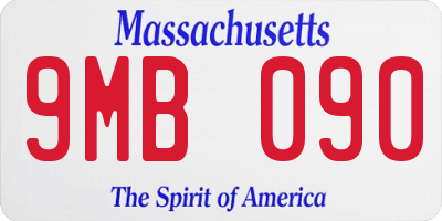 MA license plate 9MB090