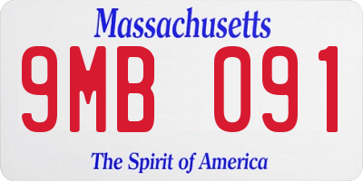 MA license plate 9MB091