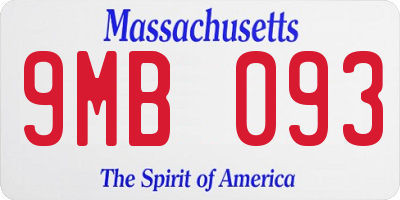 MA license plate 9MB093