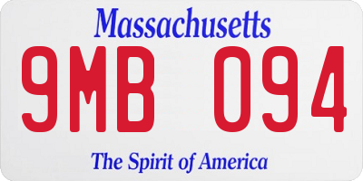 MA license plate 9MB094