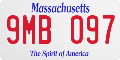 MA license plate 9MB097