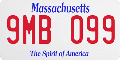 MA license plate 9MB099