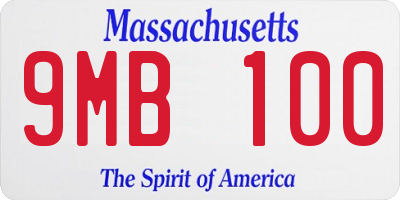 MA license plate 9MB100